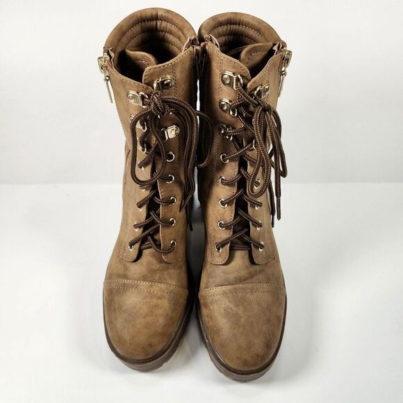 GBG Los Angeles Shoes - GBG Los Angeles Siana-R High‎ Heel Boots Women Brown 10M Faux Leather Chunky Y2K